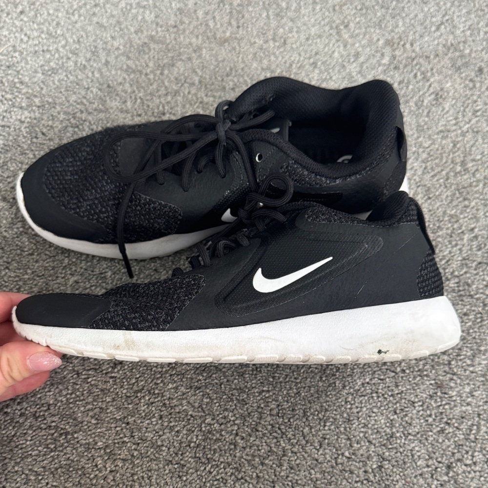 Women's Nike Black Sneakers with White Swoosh